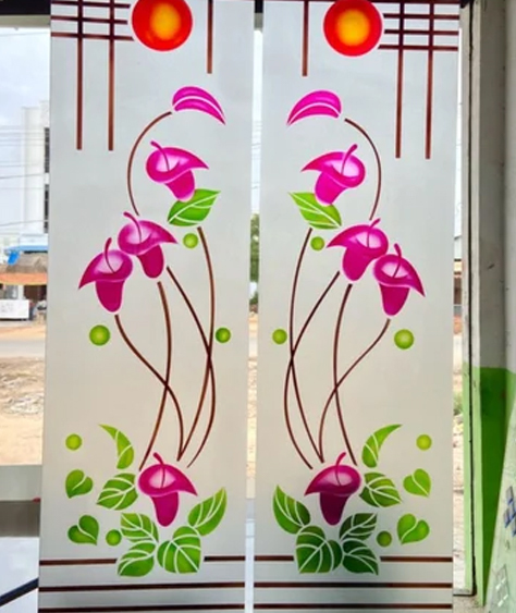 Rectagular colour etching glass Manufacturer, Wholesaler & Dealer in Mumbai, Kolkata, West Bengal & India
